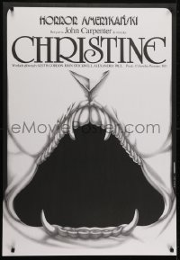 5f930 CHRISTINE Polish 27x39 1985 Stephen King, John Carpenter, creepy different art by Erol!