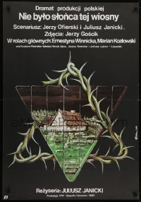 5f967 NIE BYLO SLONCA TEJ WIOSNY Polish 27x38 1984 WWII refugees, Erol artwork!
