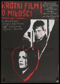 5f983 SHORT FILM ABOUT LOVE Polish 26x38 1988 Krzysztof Kieslowski's Krotki Film o Milosci!
