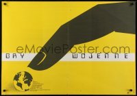 5f996 WARGAMES Polish 27x38 1985 different Wasilewski art of giant finger pointing at Earth!