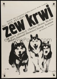 5f851 CALL OF THE WILD Polish 23x32 1975 Charlton Heston, Michele Mercier, Erol art of sled dogs!