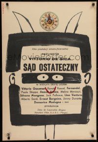 5f875 LAST JUDGMENT Polish 23x34 1963 Vittorio De Sica, Vittorio Gassman, Aimee, Witold Janowski!