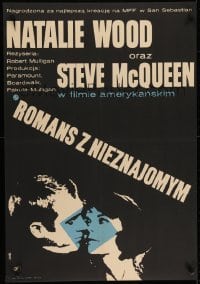 5f880 LOVE WITH THE PROPER STRANGER Polish 23x33 1965 Natalie Wood & Steve McQueen by Lenk!