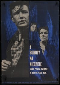 5f902 SATURDAY NIGHT & SUNDAY MORNING Polish 23x32 1962 Bochen art of Finney & Shirley Anne Field!
