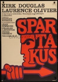 5f905 SPARTACUS Polish 23x33 1970 Stanley Kubrick, completely different artwork by Wiktor Gorka!