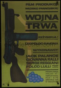 5f912 WARRIORS FIVE Polish 23x33 1964 Leopoldo Savona, Palance, machine gun by Jan Mlodozeniec!