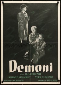 5f264 DIABOLIQUE Yugoslavian 20x28 1960s Simone Signoret & Clouzot in Clouzot's Les Diaboliques!