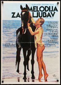5f291 MELODY IN LOVE Yugoslavian 20x28 1978 Hubert Frank, image of sexy woman & horse!