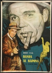 5f303 SCARFACE MOB Yugoslavian 20x28 1962 art of Robert Stack as Eliot Ness & Brand as Al Capone!