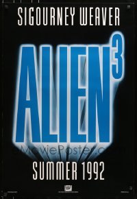 5g555 ALIEN 3 int'l teaser DS 1sh 1992 Sigourney Weaver, 3 times the danger, different design!