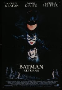 5g577 BATMAN RETURNS 1sh 1992 Michael Keaton, Danny DeVito, Michelle Pfeiffer, Tim Burton!