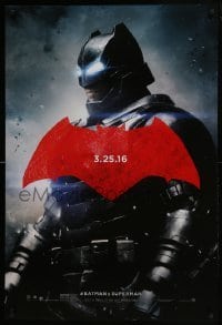 5g584 BATMAN V SUPERMAN teaser DS 1sh 2016 cool image of armored Ben Affleck in title role!