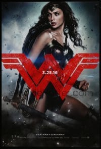 5g585 BATMAN V SUPERMAN teaser DS 1sh 2016 great image of sexiest Gal Gadot as Wonder Woman!