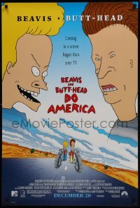 5g586 BEAVIS & BUTT-HEAD DO AMERICA advance 1sh 1996 Mike Judge MTV juvenile delinquent cartoon!