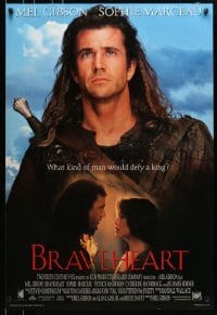5g603 BRAVEHEART style A int'l DS 1sh 1995 cool image of Mel Gibson as William Wallace!