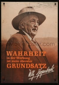 5g064 WAHRHEIT IN DER WERBUNG IST MEIN OBERSTER GRUNDSATZ 24x33 German circus poster 1959 cool!