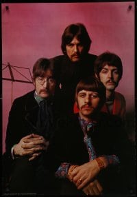 5g277 BEATLES 27x39 Italian commercial poster 1970s serious John, Paul, George & Ringo seated!