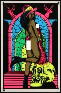 5g285 CEMETERY 23x35 commercial poster 1976 sexy mostly naked womanm fantasy blacklight art!