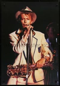 5g296 DAVID BOWIE 27x39 Italian commercial poster 1980s great image of the star on stage w/ sax!
