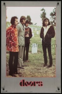 5g301 DOORS 23x35 Dutch commercial poster 1991 Morrison, Manzarek, Densmore & Krieger in cemetery!