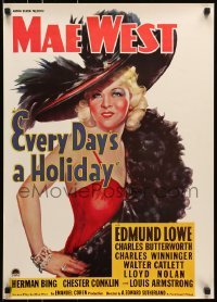 5g307 EVERY DAY'S A HOLIDAY 20x28 commercial poster 1980s Mae West does him wrong all over again!