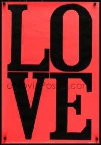 5g308 FLOCKED LOVE 21x30 commercial poster 1971 felt letters on red background by Phelps Jr.!