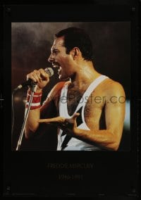 5g311 FREDDIE MERCURY 25x35 English commercial poster 1993 Queen legend on stage singing close-up!