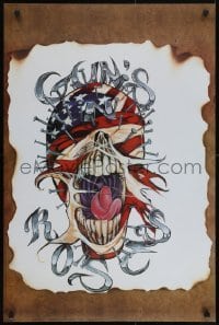 5g317 GUNS N' ROSES 24x36 Swiss commercial poster 1995 cool art of singing skull by Mear!