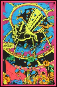 5g329 IT'S PSYKLOP 22x33 commercial poster 1971 art of hand reaching for the Hulk, blacklight!