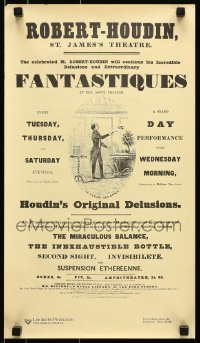 5g331 JEAN EUGENE ROBERT-HOUDIN 12x21 commercial poster 1990s he inspired Houdini's stage name!