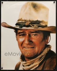 5g344 JOHN WAYNE 16x20 commercial poster 1990 cool close-up smiling cowboy western image!