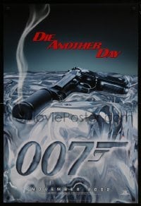 5g648 DIE ANOTHER DAY teaser DS 1sh 2002 Pierce Brosnan as James Bond, cool image of gun melting ice