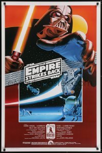5g659 EMPIRE STRIKES BACK style A Kilian 1sh R1990 George Lucas sci-fi classic, cool artwork by Tom Jung!