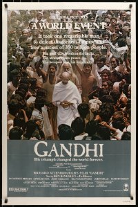5g679 GANDHI int'l 1sh 1982 Ben Kingsley as The Mahatma, directed by Richard Attenborough!