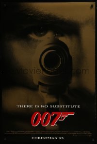 5g686 GOLDENEYE advance DS 1sh 1995 Pierce Brosnan as James Bond 007, cool gun & eye close up!