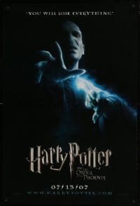 5g702 HARRY POTTER & THE ORDER OF THE PHOENIX teaser DS 1sh 2007 Ralph Fiennes as Lord Voldemort!