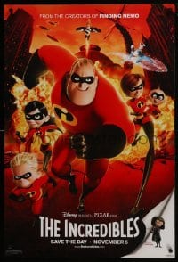 5g715 INCREDIBLES teaser DS 1sh 2004 Disney/Pixar sci-fi superhero family, Mr. Incredible!