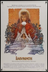 5g750 LABYRINTH 1sh 1986 Jim Henson, art of David Bowie & Jennifer Connelly by Ted CoConis!