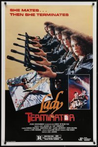 5g753 LADY TERMINATOR 1sh 1988 action art of Barbara Anne Constable & Christopher Hart!