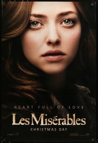 5g771 LES MISERABLES teaser 1sh 2012 Victor Hugo, huge close-up of Amanda Seyfried as Cosette!