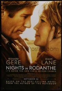 5g827 NIGHTS IN RODANTHE advance DS 1sh 2008 romantic image of Richard Gere and gorgeous Diane Lane!