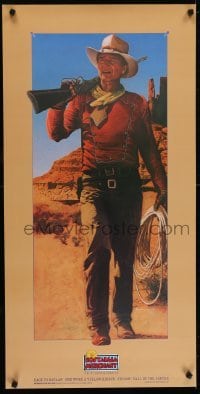 5g235 NOSTALGIA MERCHANT 20x40 video poster 1986 Rodriguez art of The Duke, John Wayne!