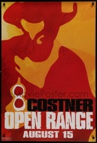 5g837 OPEN RANGE teaser 1sh 2003 wild doutone art of star/director Kevin Costner w/pistol!