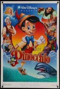 5g849 PINOCCHIO DS 1sh R1992 images from Disney classic fantasy cartoon!