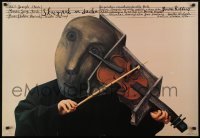 5g069 FIDDLER ON THE ROOF stage play Polish 26x39 1991 violin player by Eidrigevicius Stasys!
