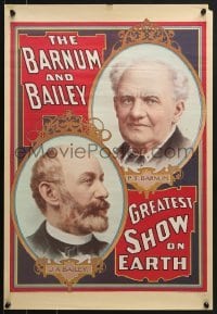 5g267 BARNUM & BAILEY GREATEST SHOW ON EARTH 17x25 REPRO poster 1970s portraits of the legends!