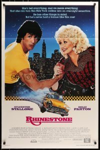 5g873 RHINESTONE int'l 1sh 1984 Sylvester Stallone arm wrestles Dolly Parton, Alvin art of taxi cab!