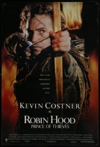 5g876 ROBIN HOOD PRINCE OF THIEVES int'l 1sh 1991 cool image of Kevin Costner w/flaming arrow!