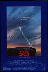 5g897 SHORT CIRCUIT 1sh 1986 cool artwork of Johnny Five being struck by lightning by John Alvin!