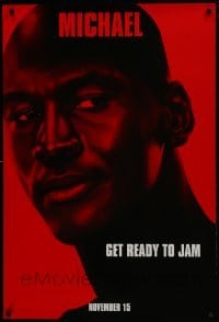 5g908 SPACE JAM teaser DS 1sh 1996 cool close-up of basketball star Michael Jordan!